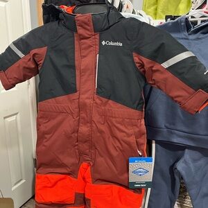 Columbia Kids Two-Tone Red and Black Insulated Snow One-Piece